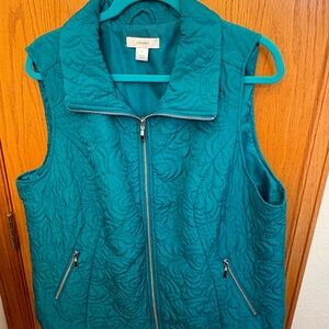 CJ Banks Teal Quilted Vest for Women